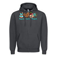 Smoke peace love teach Zipper Hoodie - BundleAndBundleShop