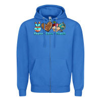 True Royal peace love teach Zipper Hoodie - BundleAndBundleShop