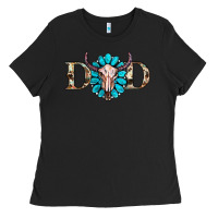 Black western dad with gemstone and skull Ladies Tee - RanaPortraitStore