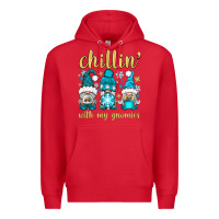 Red chillin' with my gnomies Premium Hoodie - BundleAndBundleShop