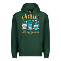 Sports Green chillin' with my gnomies Premium Hoodie - BundleAndBundleShop