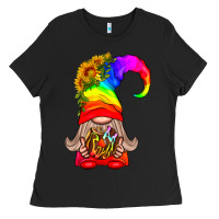 Black LGBTQ+ Pride Gnome With Donut Ladies Tee - BundleAndBundleShop
