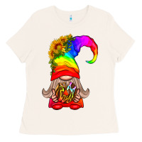 Bone LGBTQ+ Pride Gnome With Donut Ladies Tee - BundleAndBundleShop