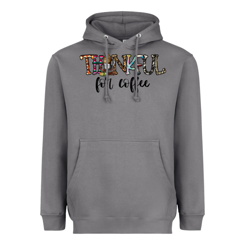 Thankful For Coffee Heavyweight Hoodie by CowhideDigitalArt | Teevron