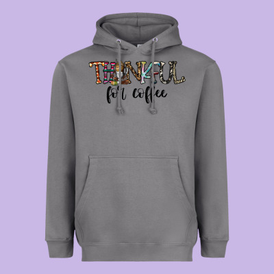Thankful For Coffee Heavyweight Hoodie Designed By Cowhidedigitalart