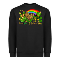 Black Peace love St. Patrick's Day Heavyweight Sweatshirt - OliviaCreatesArt