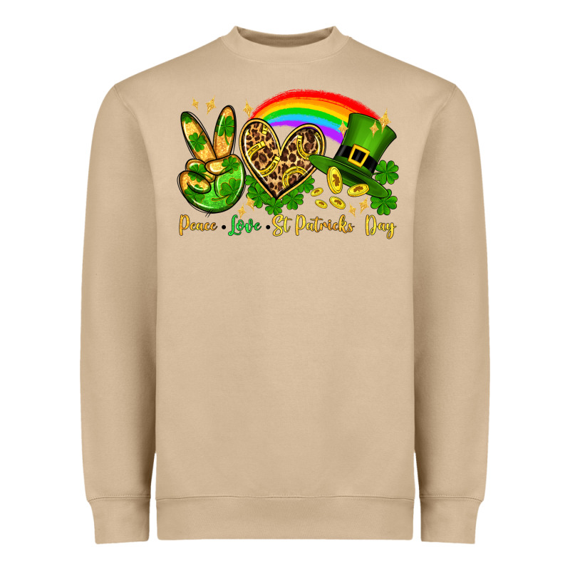 Peace Love St. Patrick's Day Heavyweight Sweatshirt by OliviaCreatesArt | Teevron