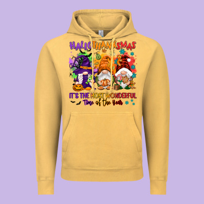 Hallothanksmas It's The Most Wonderful Time Of The Vintage Hoodie Designed By Nancycooperartshop