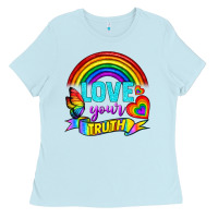 Baby Blue Love Your Truth Ladies Tee - BundleAndBundleShop