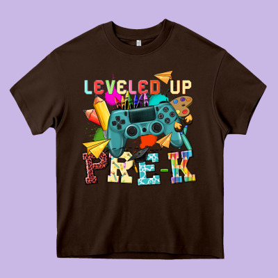 Leveled Up Pre K Heavy Core Tee Designed By Nancycooperartshop