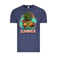 Vintage Denim Hello summer pineapple Vintage Tee - NancyCooperArtShop