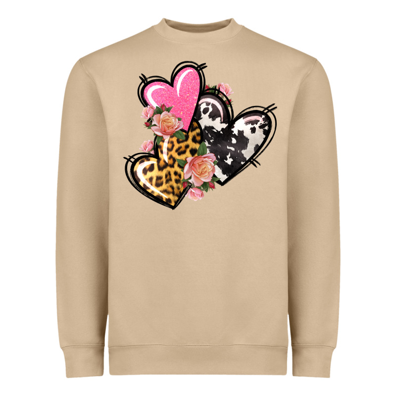 Pink Glitter Leopard Cowhide Hearts Valentine's Heavyweight Sweatshirt by FaDigitalArtStudio | Teevron