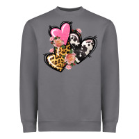 Storm Pink glitter leopard cowhide hearts Valentine's Heavyweight Sweatshirt - FaDigitalArtStudio