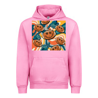 Fuchsia Pink football smiley face Urban Hoodie - BarkalooDesign