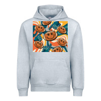 Heather Grey football smiley face Urban Hoodie - BarkalooDesign