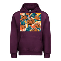 Mauve Wine football smiley face Urban Hoodie - BarkalooDesign
