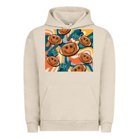 Pigment French Oak football smiley face Urban Hoodie - BarkalooDesign