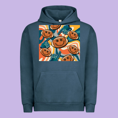 Football Smiley Face Urban Hoodie Designed By Barkaloodesign