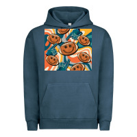 Pigment Midnight Navy football smiley face Urban Hoodie - BarkalooDesign