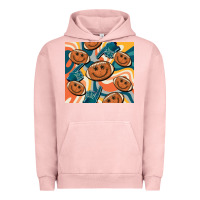 Pigment Salmon football smiley face Urban Hoodie - BarkalooDesign