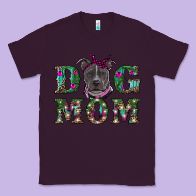 Christmas Dog Mom Pitbull Classic Tee Designed By Ranaportraitstore