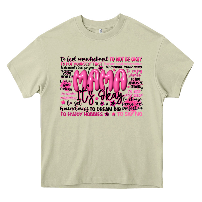 Mama Its Okay Typography Heavy Core Tee by JahusDesignShop | Teevron