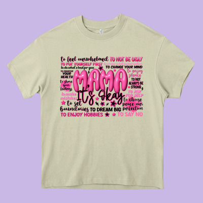 Mama Its Okay Typography Heavy Core Tee Designed By Jahusdesignshop