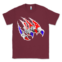 Burgundy American Flag Claw Classic Tee - Bettercallsaul