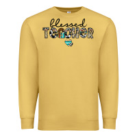 Antique Gold blessed teacher Premium Sweatshirt - CowhideDigitalArt