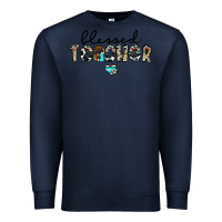 Navy blessed teacher Premium Sweatshirt - CowhideDigitalArt