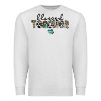 Oatmeal Heather blessed teacher Premium Sweatshirt - CowhideDigitalArt