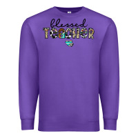 Purple blessed teacher Premium Sweatshirt - CowhideDigitalArt