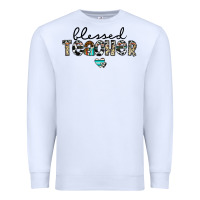 White blessed teacher Premium Sweatshirt - CowhideDigitalArt