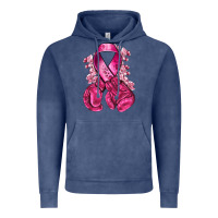 Vintage Denim breast cancer with boxing gloves Vintage Hoodie - NancyCooperArtShop