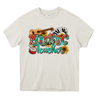 Cream music teacher Heavy Core Tee - NancyCooperArtShop