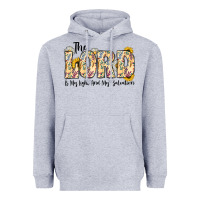 Heather Grey the lord is my light and my salvation Heavyweight Hoodie - CowhideDigitalArt