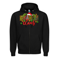 Black christmas granny claus Zipper Hoodie - FaDigitalArtStudio