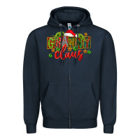 Navy christmas granny claus Zipper Hoodie - FaDigitalArtStudio