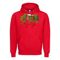 Red christmas granny claus Zipper Hoodie - FaDigitalArtStudio