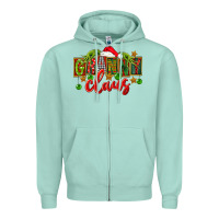 Seafoam christmas granny claus Zipper Hoodie - FaDigitalArtStudio