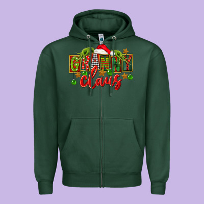 Christmas Granny Claus Zipper Hoodie Designed By Fadigitalartstudio