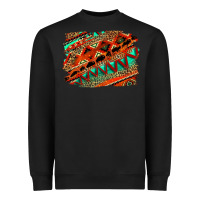 Black western aztec background pattern Heavyweight Sweatshirt - OliviaCreatesArt