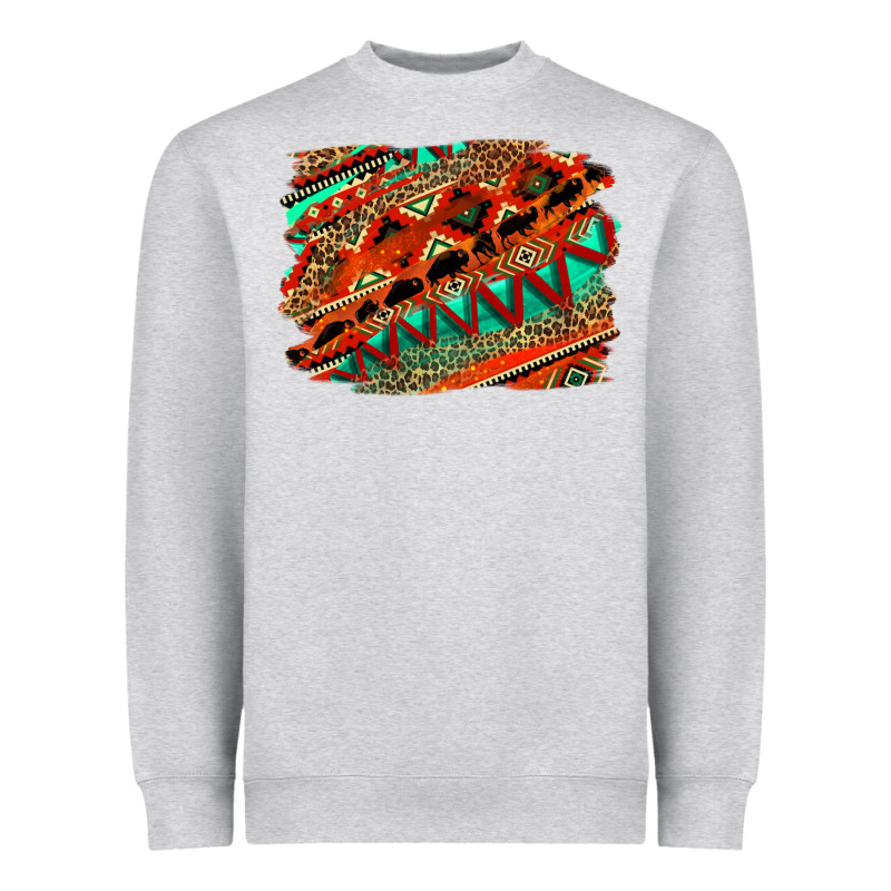 Western Aztec Background Pattern Heavyweight Sweatshirt by OliviaCreatesArt | Teevron
