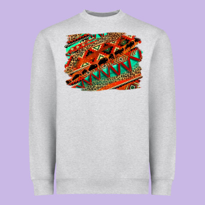 Western Aztec Background Pattern Heavyweight Sweatshirt Designed By Oliviacreatesart
