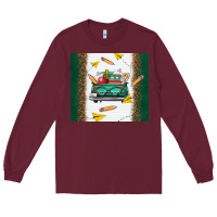 Burgundy back to school truck Long Sleeve Tee - TumblerDesignByShophia
