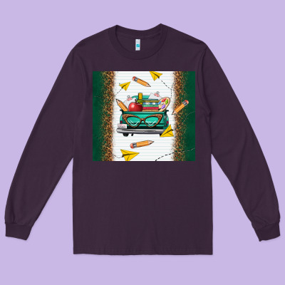 Back To School Truck Long Sleeve Tee Designed By Tumblerdesignbyshophia