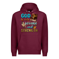 Burgundy God Is Our Refuge And Strength Premium Hoodie - BundleAndBundleShop