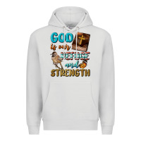 Dove Grey God Is Our Refuge And Strength Premium Hoodie - BundleAndBundleShop