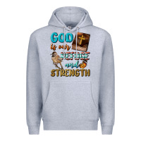 Heather Grey God Is Our Refuge And Strength Premium Hoodie - BundleAndBundleShop