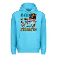 Ocean Blue God Is Our Refuge And Strength Premium Hoodie - BundleAndBundleShop